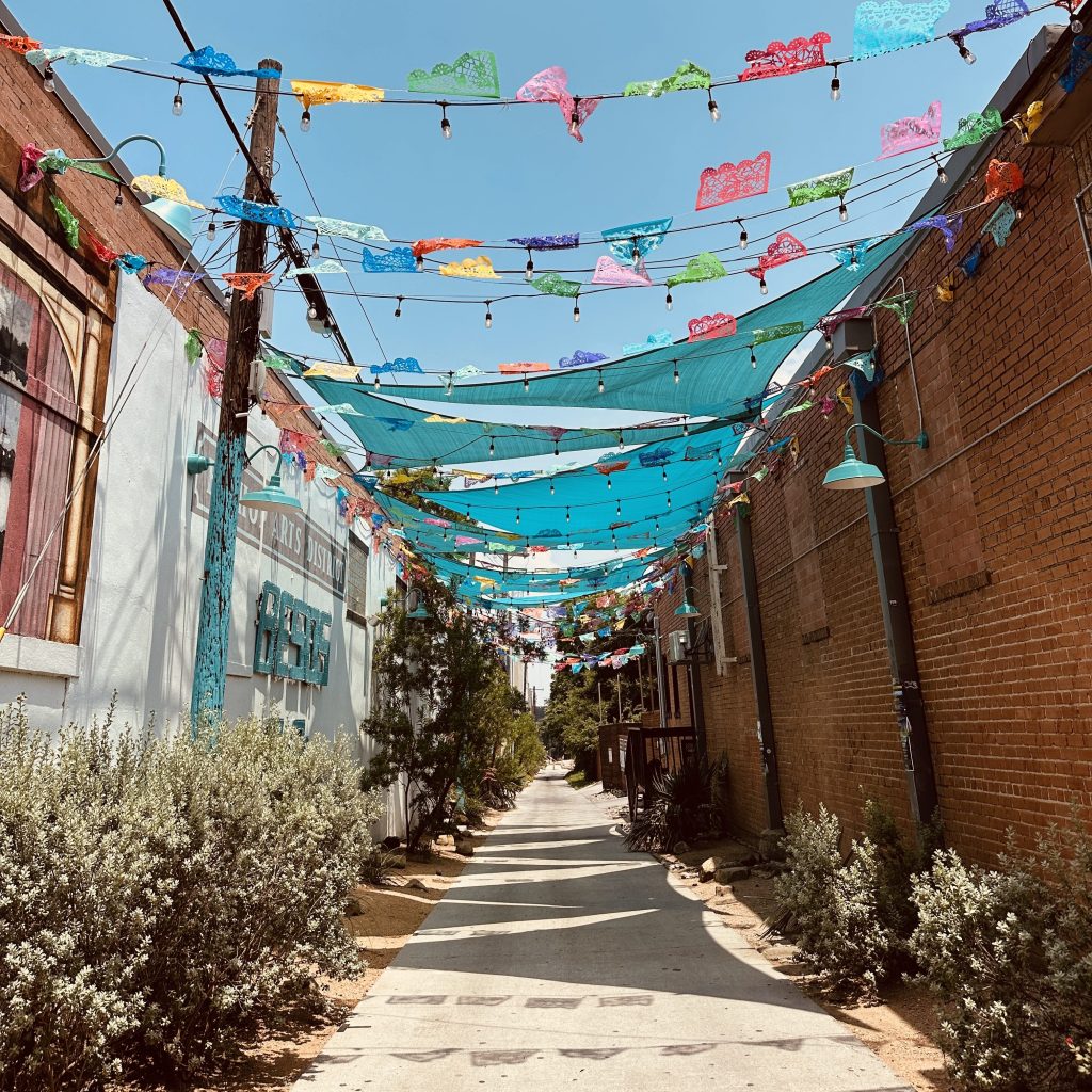 Photo of an alley located at the Bishop's Arts District.