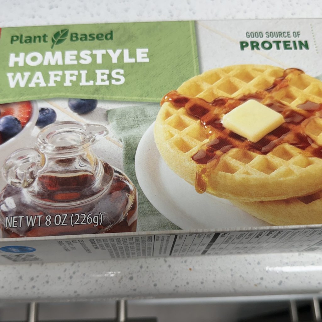 Photo of Aldi's plant-based waffles.