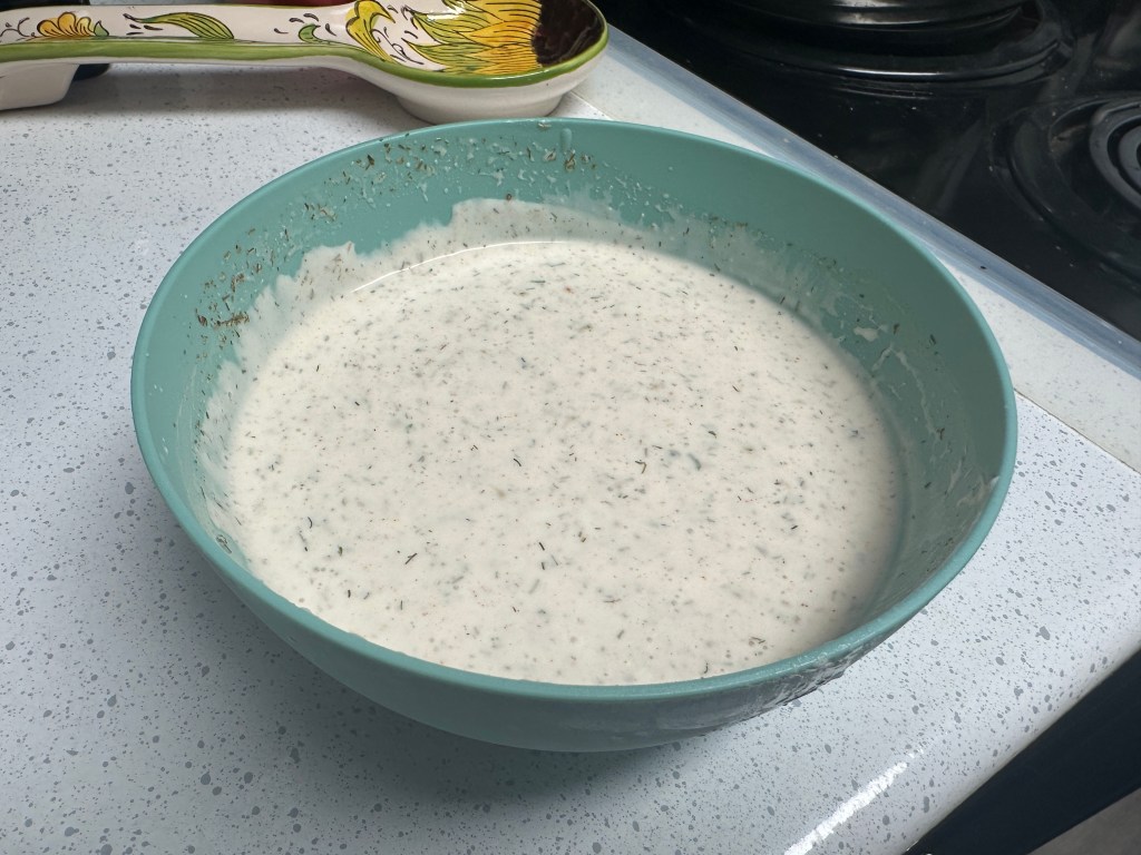 Bowl of homemade dressing.